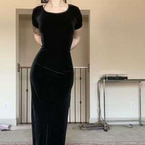 True Vintage 90s velvet witchy formal maxi dress